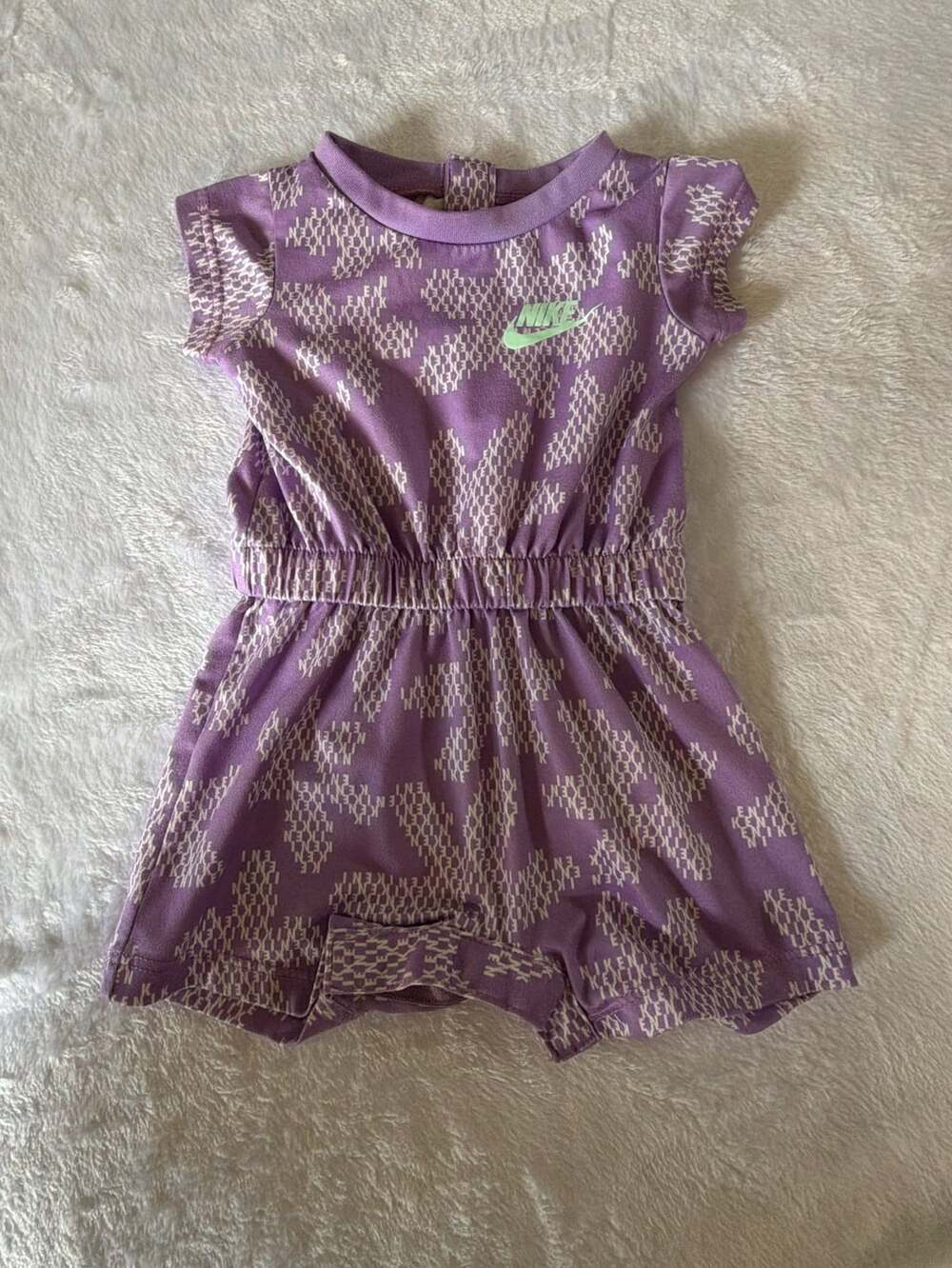 Nike Romper Size 3M Purple White Logo Graphic Baby Girl Jumper